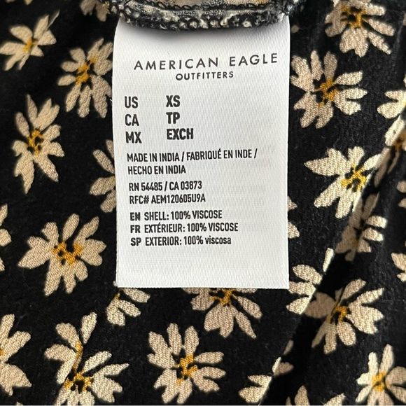 AMERICAN EAGLE DAISY DRESS 28” FRONT 31” BACK | TIE NECK | BLACK & WHITE | XS - Picture 7 of 7